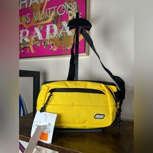 NWT MSGM Yellow and Black Belt Bag